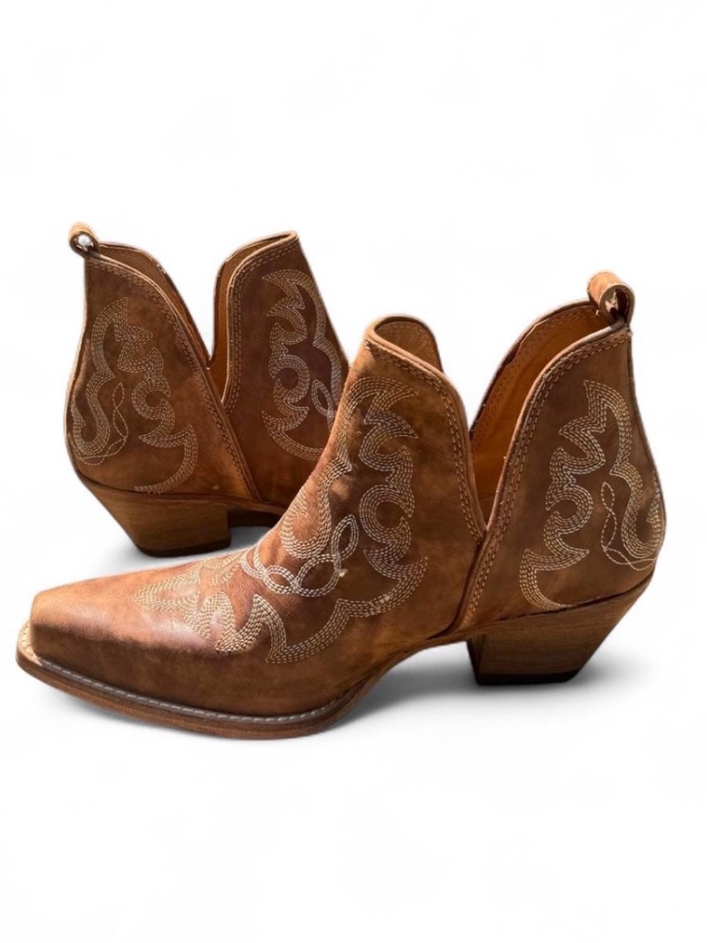 Myra Prairie Dream Brown Leather Western Cowgirl Ankle Boots 7 NWOT - Picture 4 of 8